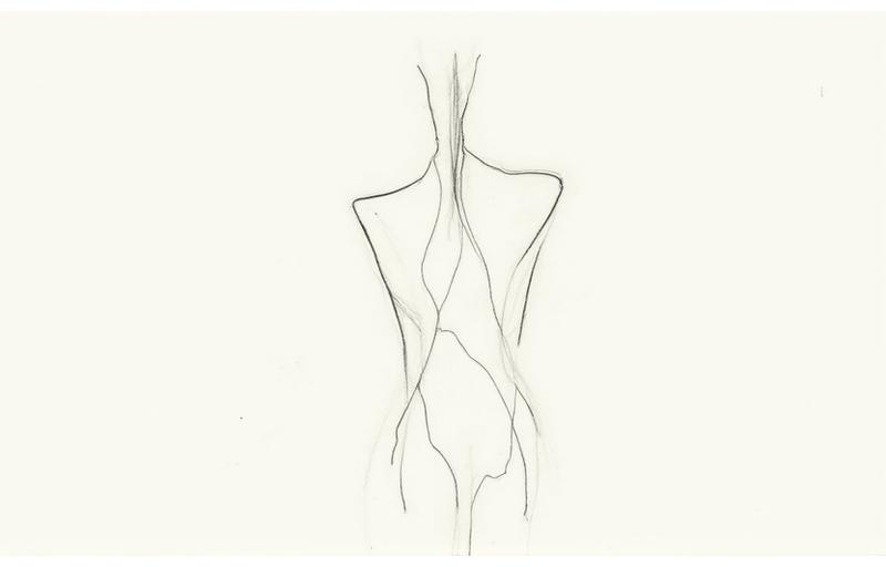 Artistic sketch representing the origin and elegant flow of textile design at Silken Thread Atelier.